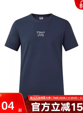 PONY波尼25春季新品男女同款户外运动休闲凉感短袖T恤252M2AT03NB