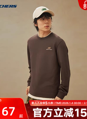 斯凯奇长袖T恤衫26新款男女圆领休闲宽松打底上衣 L126U003/05U5