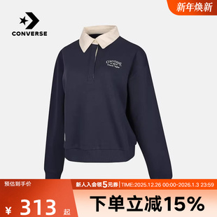 BFK WCJ099 Converse匡威2025冬女子针织套头衫 翻领宽松舒适卫衣
