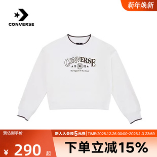 W2Y WCJ098 Converse匡威25冬女落肩圆领短款 卫衣宽松针织套头衫