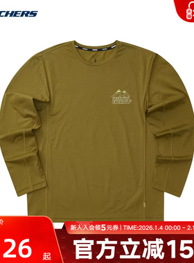 Skechers斯凯奇男装长袖针织衫夏季宽松舒适上衣 L224M002/0402