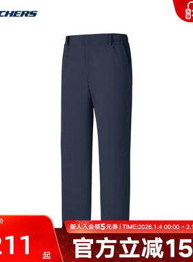 斯凯奇秋新款男士加绒舒适休闲运动阔腿裤直筒长裤 P325M116/0515