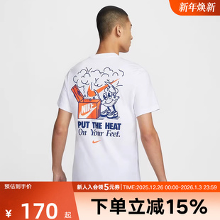 背标印花圆领透气休闲运动棉T恤FV3755 新款 100 男秋季 耐克短袖