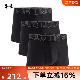 黑色1387418 UA安德玛内裤 3英寸BOXERJOCK运动3条装 TECH 001 男士