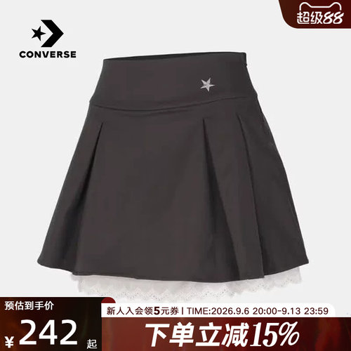 Converse匡威2026秋女时尚百搭拼接花边百褶梭织短裙 WCK168-GDA