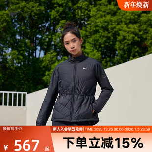 耐克女棉夹克Therma 010 FIT黑色轻盈透气户外保暖中层棉服HV2745