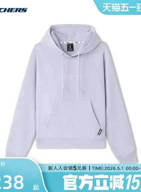 Skechers斯凯奇秋季新款套头连帽女子袋鼠口袋卫衣 L325W013/02N4