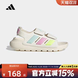 adidas阿迪达斯夏季 JI3062 女小童魔术贴休闲运动轻便沙滩露趾凉鞋