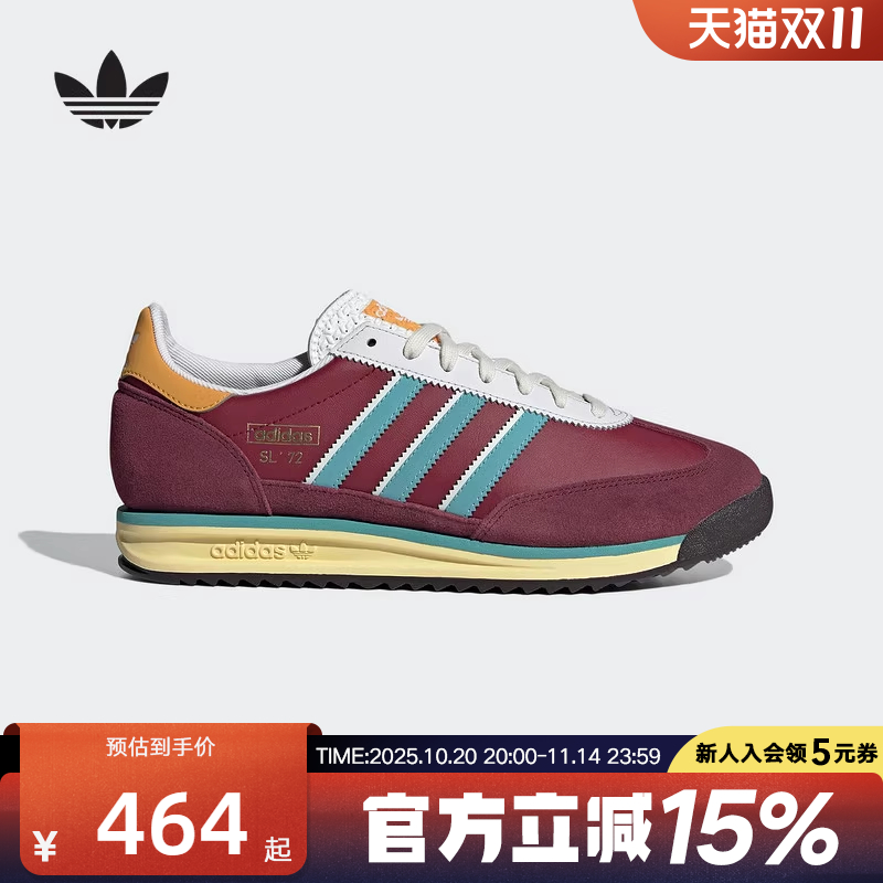 adidas阿迪达斯三叶草2025春男女鞋SL 72经典运动鞋「T头鞋JR0049