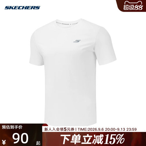 Skechers斯凯奇2026夏季男运动短袖T恤圆领透气针织衫 P326M055