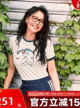 adidas阿迪达斯马思纯同款迪士尼101斑点狗联名运动短袖T恤KG6696
