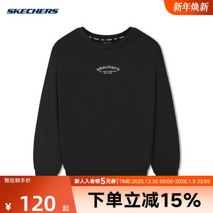 Skechers斯凯奇25秋男女舒适运动圆领针织套头卫衣 0018 L325U032