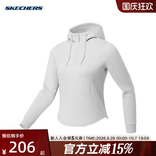 SKECHERS斯凯奇新款秋冬女士经典连帽时尚休闲卫衣 P426W072-0031