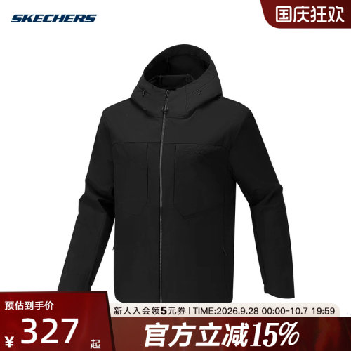 SKECHERS斯凯奇男子外套秋冬季防泼水透气简约夹克 P326M002-0018