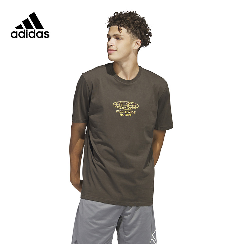 adidas阿迪达斯男子2023夏季新款WWH GLOBE篮球运动短袖T恤IC1874 运动服/休闲服装 运动T恤 原图主图