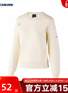 Skechers斯凯奇PERFORMANCE女白色休闲针织套头卫衣P124W004/02SB
