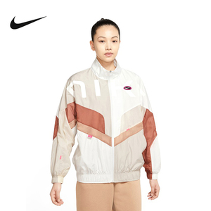 Nike耐克夹克外套女春季宽松运动服拉链开衫立领上衣DX6288-121