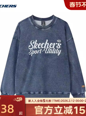 Skechers斯凯奇春季男女运动休闲套头衫圆领卫衣 L125U009/053T