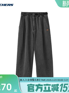 Skechers斯凯奇春男女同款休闲运动裤中腰长裤 L125U011/05GD