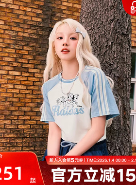 adidas阿迪达斯三叶草宋雨琦同款迪士尼斑点狗联名短袖T恤 KG6698