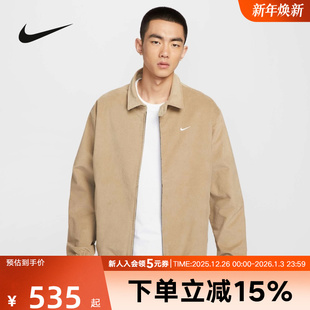 247 翻领灯芯绒复古运动休闲夹克DX9071 Nike耐克男子外套秋季 新款