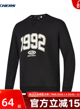 Skechers斯凯奇卫衣春季男女款简约休闲针织套头衫 P423U021/0018