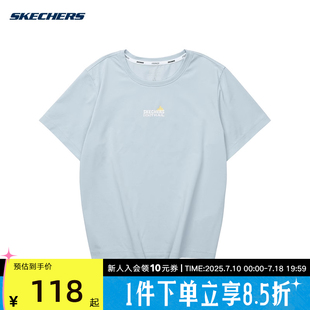 L224W030 SKECHERS斯凱奇2024新夏女短袖 針織衫 圓領(lǐng)舒適透氣 02PF
