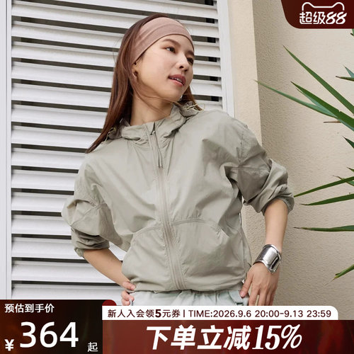 adidas新款夏女连帽宽松夹克