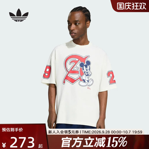 adidas阿迪达斯三叶草迪士尼联名半袖2026秋男印花短袖T恤 IA4404