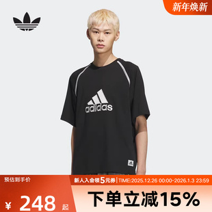 T恤KC3861 夏男黑色宽松短袖 adidas阿迪达斯BADGE TEE半截袖