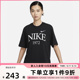 新款 NIKE耐克短袖 010 休闲运动1972印花白色纯棉T恤FQ6601 女夏季