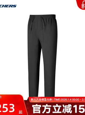 Skechers斯凯奇25夏季新款男士运动裤休闲梭织长裤P225M041/0018