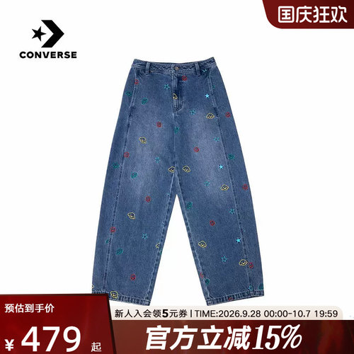 匡威CONVERSE X MATSUI联名冬季多彩满绣女款牛仔长裤 WCK255-UHA
