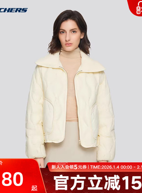 Skechers斯凯奇外套秋冬女士修身时尚梭织轻薄羽绒 L424W180/02SB