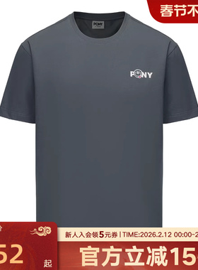 Pony波尼索罗娜凉感短袖男女新款舒适运动休闲T恤水洗252U2AT01KG