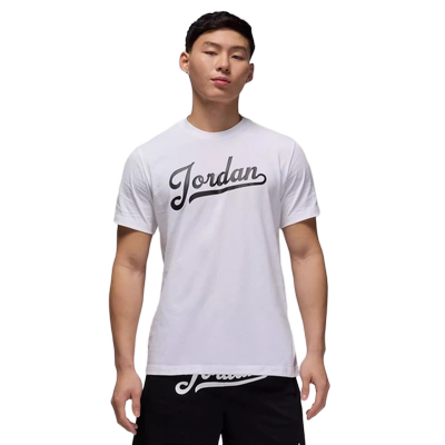 Jordan耐克FLIGHT男子棉T恤秋季透气白色短袖半截袖FN5959-100