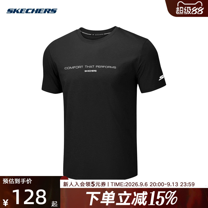 Skechers斯凯奇2026夏季男士舒适运动短袖休闲针织T恤衫 P226M089图片