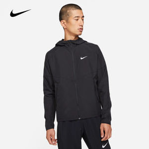 NIKE耐克梭织外套男春秋新款跑步运动服连帽防风夹克DD4747-010