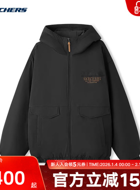 Skechers斯凯奇棉服26新款秋冬男女同款宽松外套 L126U002/0018
