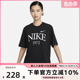 新款 NIKE耐克短袖 010 休闲运动1972印花白色纯棉T恤FQ6601 女夏季