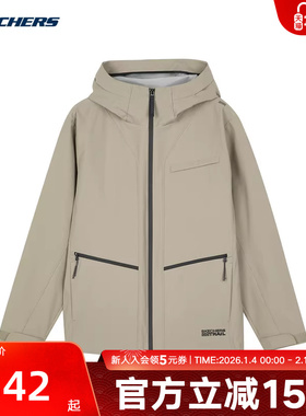 Skechers斯凯奇男士时尚百搭透气休闲梭织连帽外套L124M049/01NC