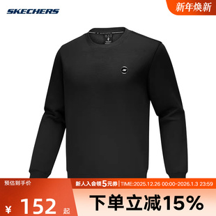 斯凯奇男装 0018 2025秋冬基础运动休闲针织套头卫衣上衣P425M162