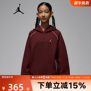 644 IR8009 JORDAN耐克女大童26新年款 马年红色卫衣背标印花套头衫