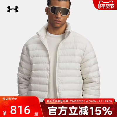UA安德玛冬季新款男士休闲运动防泼水轻薄短款羽绒服6007130-110