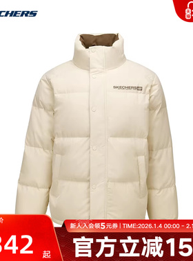 Skechers斯凯奇梭织羽绒外套男女款防泼水防泼宽松 L425U008/001J