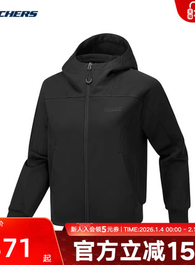 斯凯奇女上衣秋新款运动休闲防泼水针织连帽外套 P425W122/0018