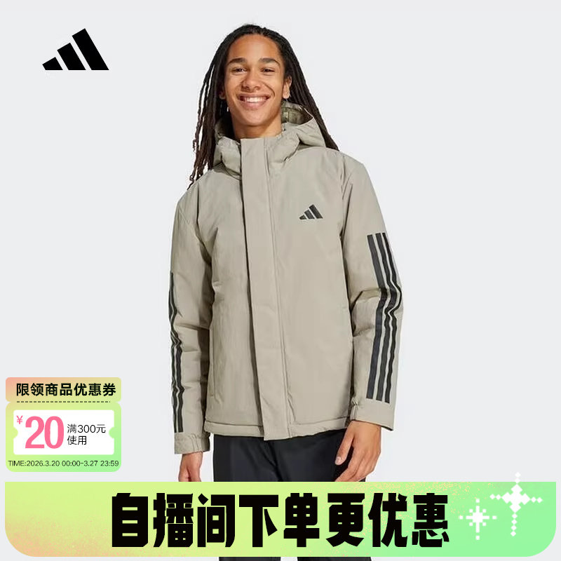 adidas阿迪达斯秋新款运动休闲保暖上衣夹克外套男短棉服 JY
