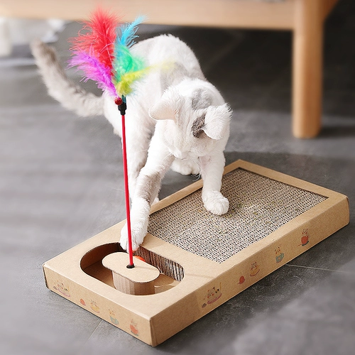 Доска для захвата кошек не бросает крошки, износ -устойчивые к гофрированной бумажной кошачьей когти, колокольчики, все игрушки для волос все кошки