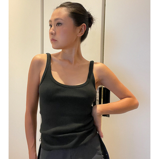 THELITT版型JU好欧美博主时髦百搭基础两色罗纹修饰肩型显瘦背心