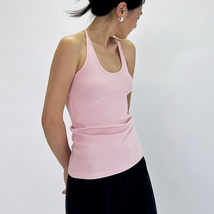 U領掛脖吊帶工字背心收副乳高彈修身 顯瘦上衣女 基礎系 THELITT